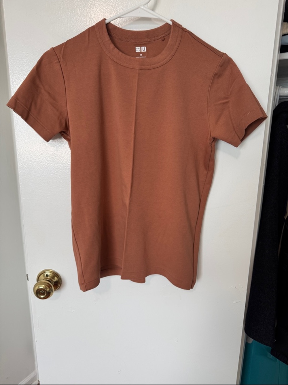 Uniqlo Short Sleeve Crew Neck T-Shirt - Rust Brown